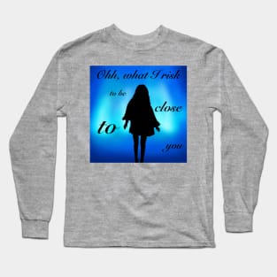 faouzia silhouette with lyrics and blue northern lights Long Sleeve T-Shirt